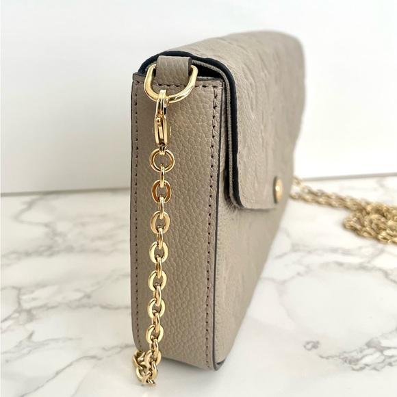 ❌SOLD❌ Authentic Louis Vuitton Felicie Pochette Empreinte Turtledove Crossbody - Picture 8 of 14